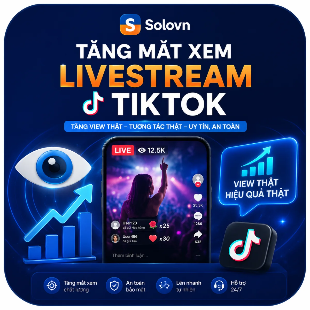 Tăng mắt xem Livestream TikTok - Tạo hiệu ứng đám đông giai đoạn khởi động phiên live